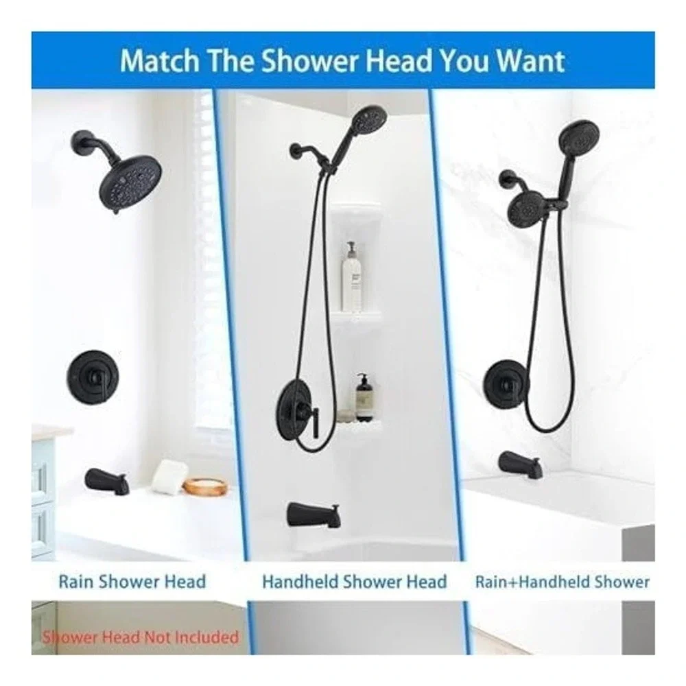 Ultrimkit Matte Black Shower Faucet Trim Kit for Moen Posi-Temp F01109MB